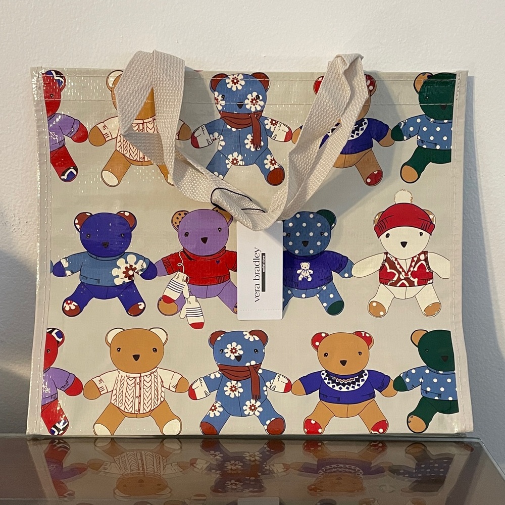 Vera Bradley Reusable Tote Toasty Teddies Pumice Stone